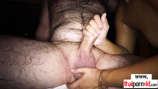 Nuru massage with Thai teen ends on cock