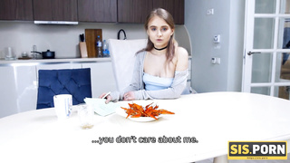 SISPORN. Stepbrother wants hook-up with uber-cute coed for help and she agrees