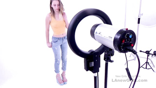 Super cute blonde fucked in tight pussy at audition