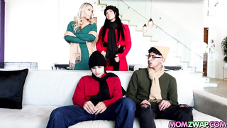 Bunny and Mona swap fucking their boys
