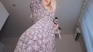 No underpants under the sundress. noisy climax from huge fuck stick