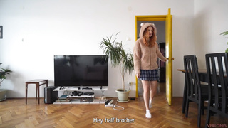 Super-Fucking-Hot Sis wants to help by pulling back her Undies and sits on his Knob