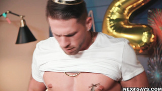 Roman gives Andrew a kiss and a hard butt-fuck