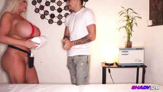 Big Titty Milf gives Blowjob Massage with Happy Ending