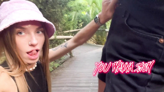 Proficient Fellatio from Spirite Moon in Public Park Make Him Jizm in two minute - Bunny Rabbits