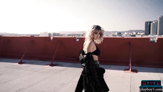 Big natural tits latina babe striptease