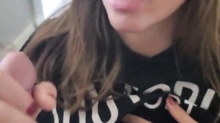 POINT OF VIEW blowage Fresh chick at work gets her flawless bosoms decorated in spunk by the chief! - Say10zwhores