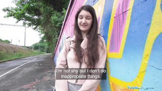 Public Agent - highly adorable school Nubile art college girl with innate fun bags examines a fat penis outdoors