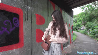 Public Agent - highly adorable school Nubile art college girl with innate fun bags examines a fat penis outdoors