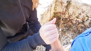 Hiking completed with hump, got caught, jizm on yoga trousers