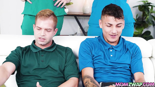 Nurses Joslyn and Kate swap fucking their stepsons