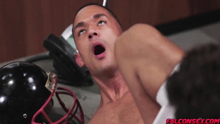 AJ and Jake sucked down Devin's cock