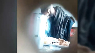 Muslim girl in cafe on velantine day