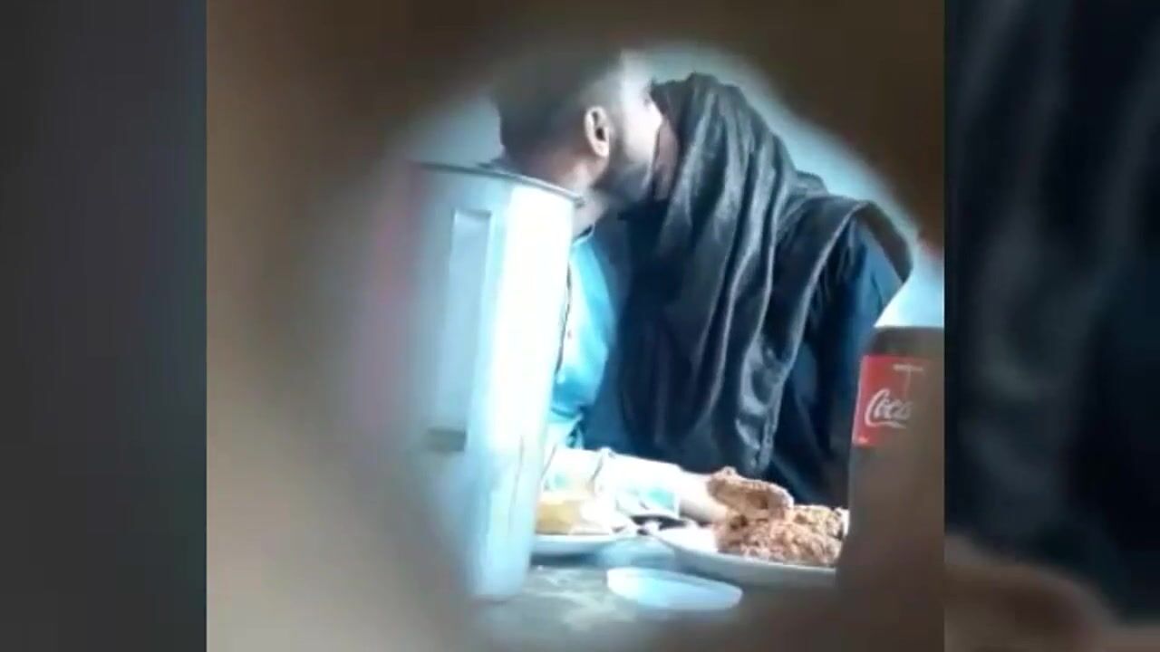 Muslim girl in cafe on velantine day