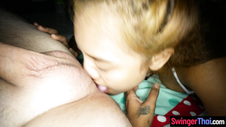 Real amateur Thai cutie rimjob and fuck