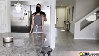 MILF maid waxing the landlords big cock