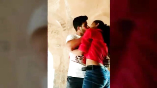 Indian desi college couple outdoor fun