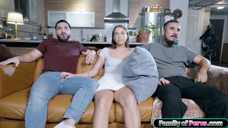 Stepbro fingers stepsis next to her bf