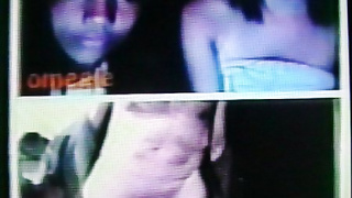 2 horny College girls, 1 Black 1 White, are hot with delight (+ sound )