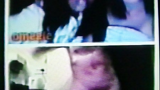 2 horny College girls, 1 Black 1 White, are hot with delight (+ sound )