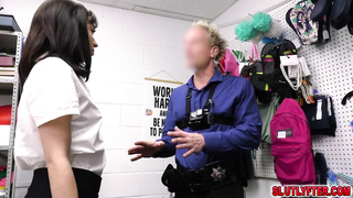 Teen Aria Valencia suck officer dick or she go to jail?