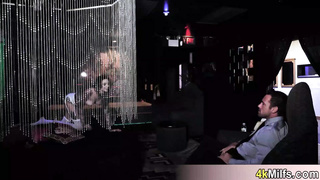 Big titted MILF lapdancer Rocky Emerson fucked roughly