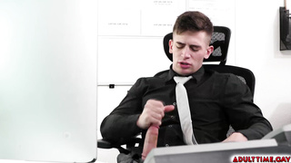 Rubbing Dick in the Office Caught by Boss