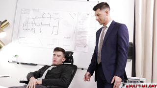 Rubbing Dick in the Office Caught by Boss