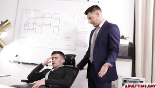 Rubbing Dick in the Office Caught by Boss