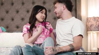 Guy sneaks in to fuck asian girlfriend