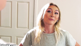 Nasty blonde teen convincing her stepbro