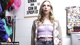 Guard fucked teen thiefs throat and cunt