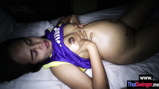 Cute pregnant Asian fucked by boyfriend