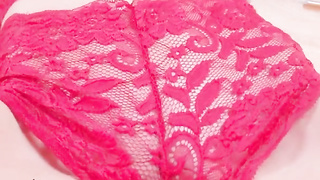 Ultra-Cute Teenie Jerking in Crimson Lace Pantes - Fledgling Nayla North