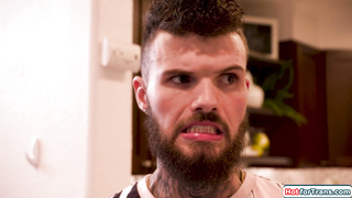 Two busty shemales in an anal threesome