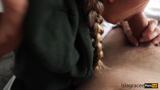 School woman surprises roomie with morning gargle job and her cock-squeezing cooch - Islagracee POINT OF VIEW