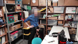 Tiny asian teen thief punishing on dick