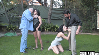 Kinky party with two wet big tits MILF