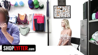 Shoplyfter - Uber-Sexy Ash-Blonde Teenage Caught On Camera Stealing A Lump Of Outfit In the Mall