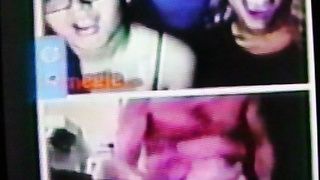 2 horny College girls get their glasses steamed up by my hot show