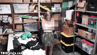 Scared small titted teen thief fucked