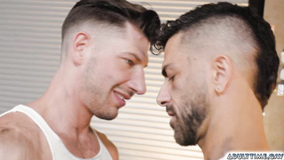 Sweaty Adam and Jordan fucked at the garage