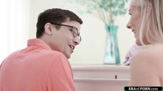 Piano teacher sucks a student big cock