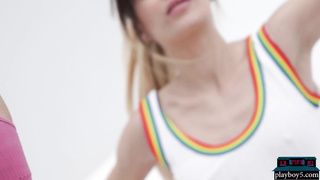 Petite lesbian Asian and Latina babes