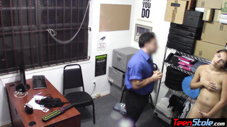 Reluctant teen shoplifter fucked roughly