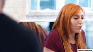 Busty redhead stepmom tittyfucks stepson