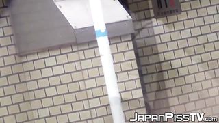 Asian femmes filmed in secrecy while urinating in restroom