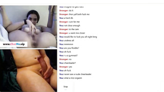 Teen brunette masturbating with stranger