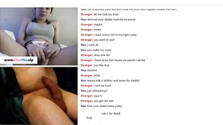 Teen brunette masturbating with stranger
