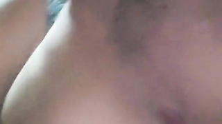 Hott young platinum-blonde with FAT inborn boobs takes BWC on the bed
